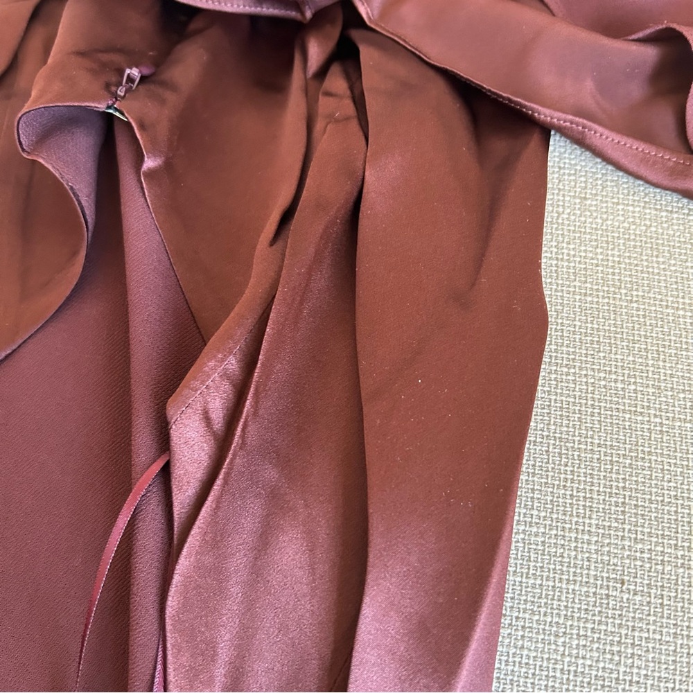 Reformation Melina Silk Maxi Dress Gown Mahogany Wine Backless Cocktail Party - Picture 7 of 9